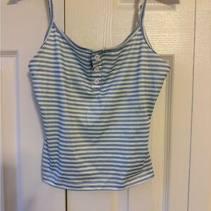 Striped Blue and White Women's Top